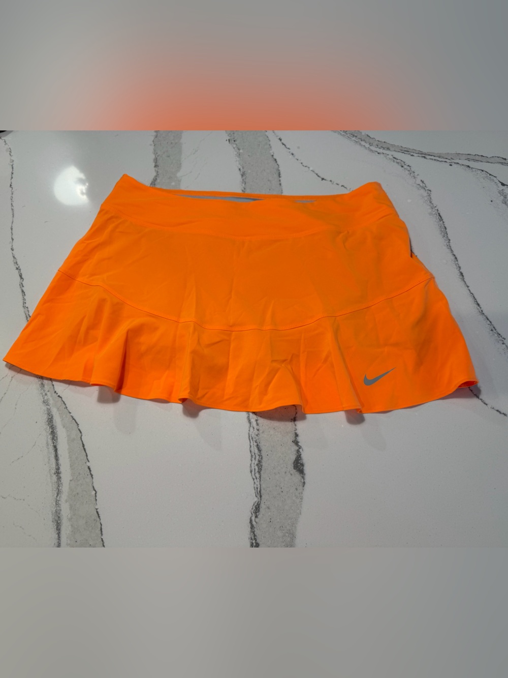 Nike Dri-Fit orange flare tennis skirt with gray shorts Size Large